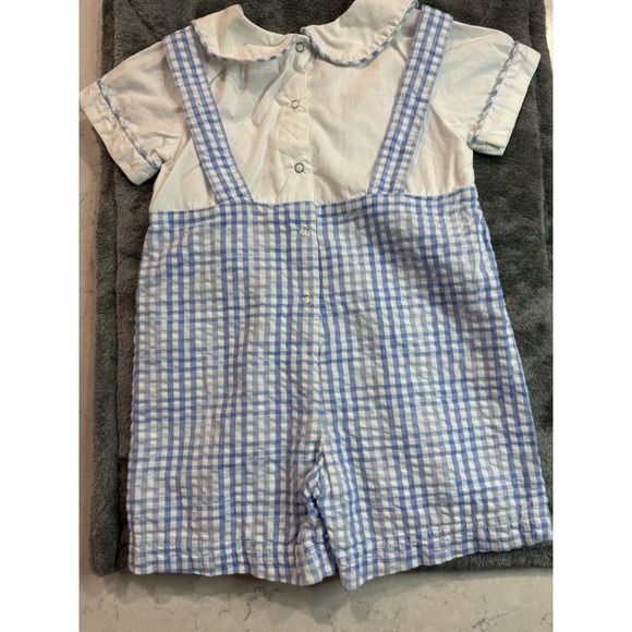 Vintage Toffee Apple Smocked Embroidered Easter Bunny & Eggs Romper Outfit 18 M - Picture 4 of 7